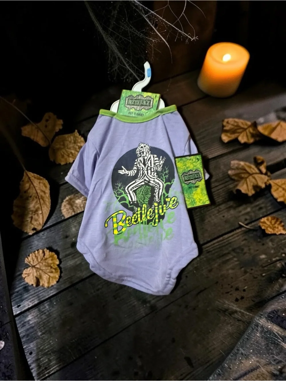 Beetlejuice Pet Dog T-Shirt Size Small Halloween Movie Shirt NWT